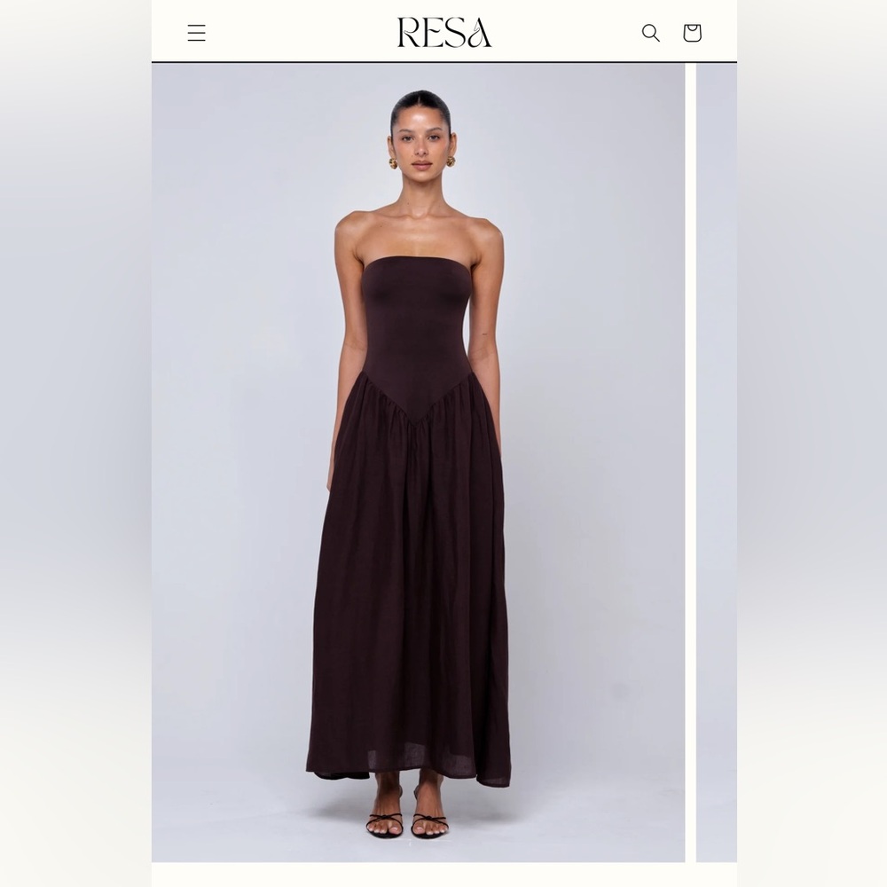 RESA MACKENZIE DRESS IN BROWN LINEN
